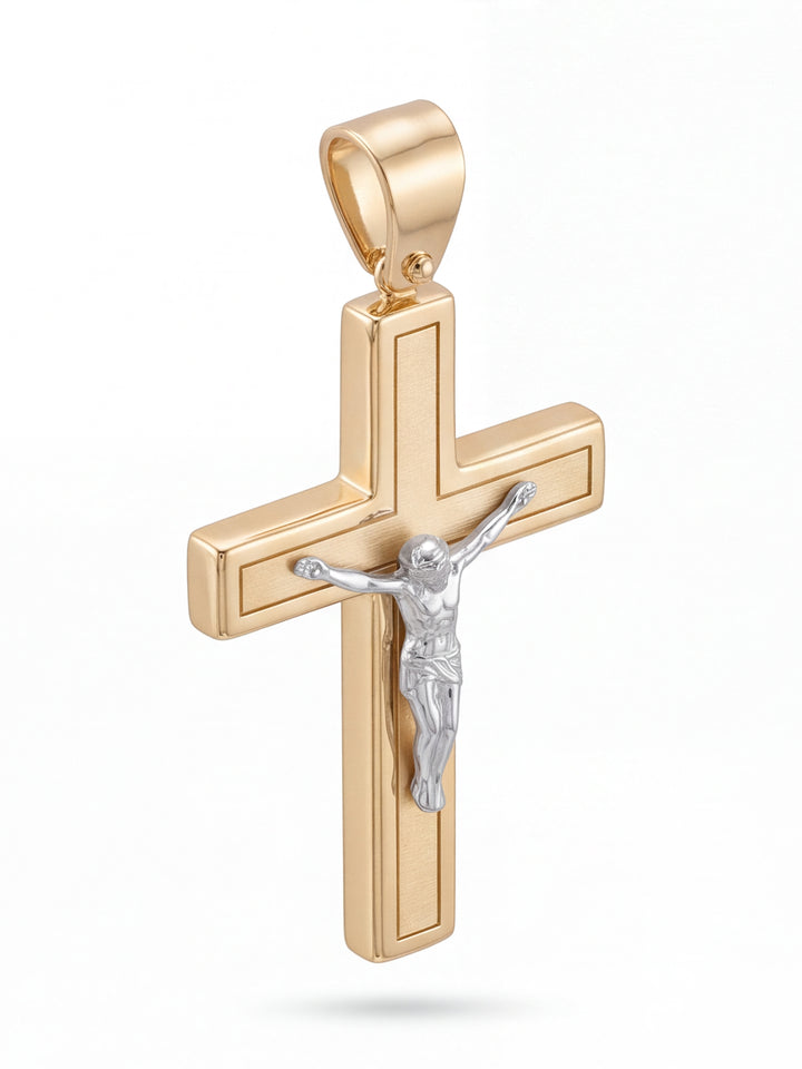 Dije Crucifijo Combinado 32 mm Oro 14k