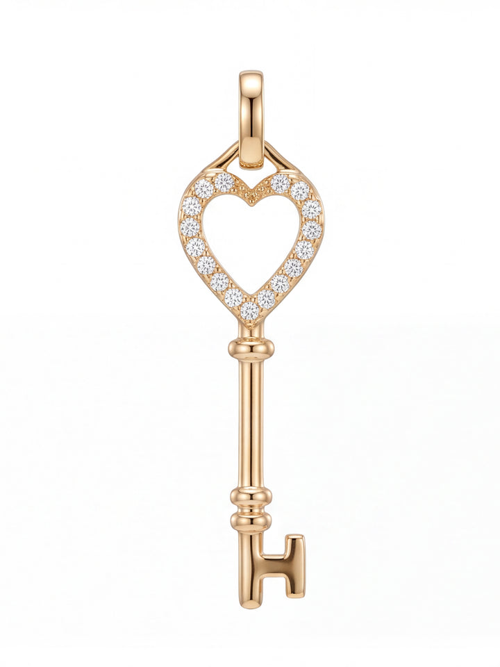Dije Llave Corazon Oro 14k