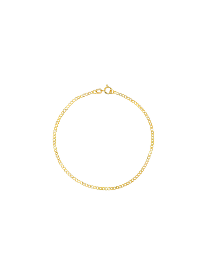 Pulsera Eslabones Planchados 1.9 mm Oro 14k