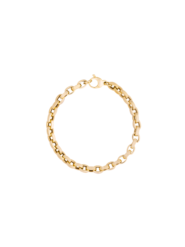 Pulsera Eslabon Ovalado 5 mm Oro 14k