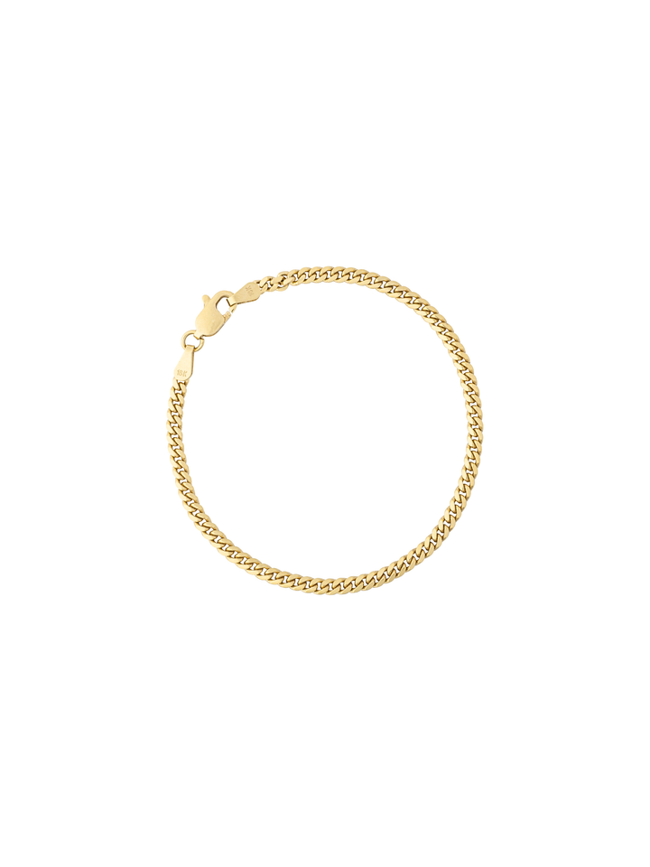 Pulsera Delgada Eslabon Cubano Oro 14k