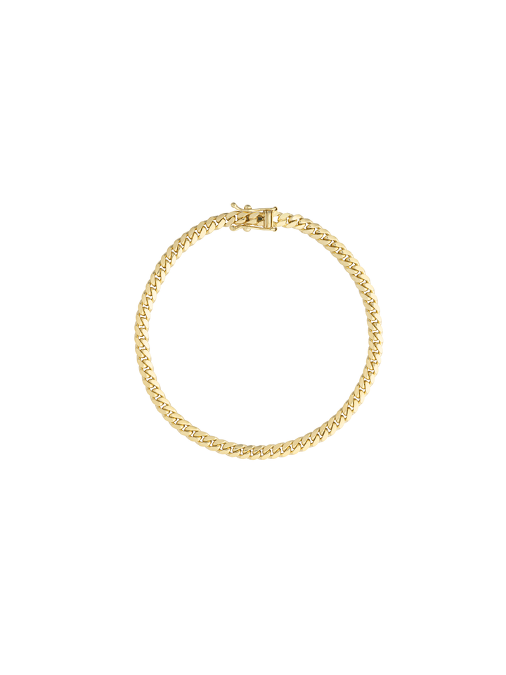 Pulsera Eslabon Cubano 4 mm Oro 14k