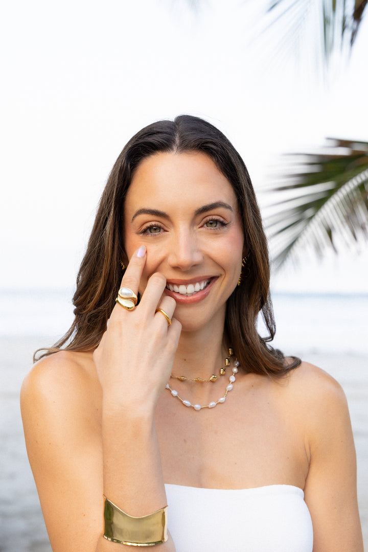Anillo Doble Gota Chunky