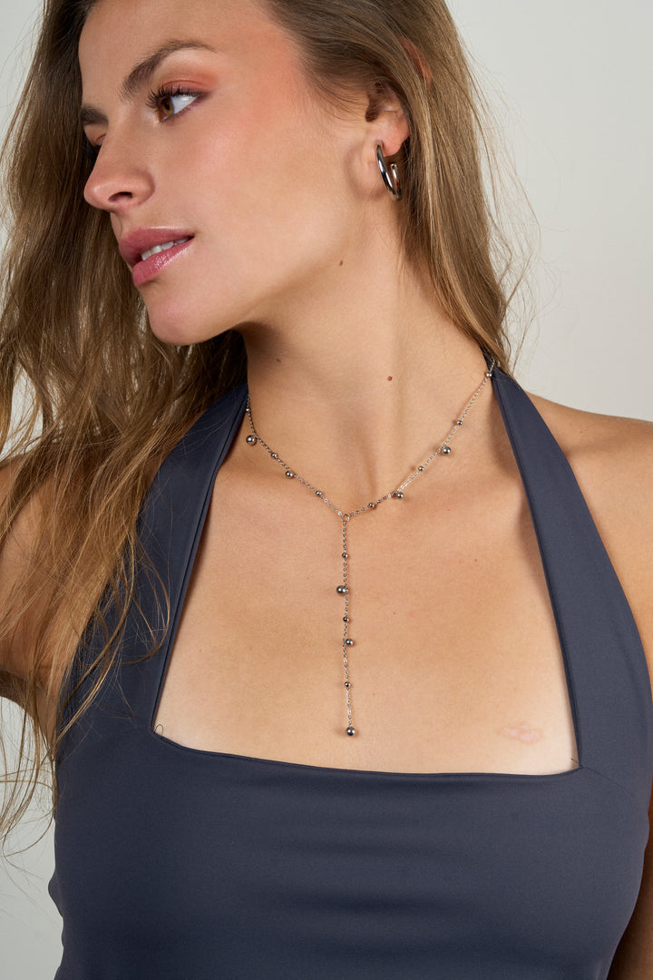 Collar Corbatin Con Bolitas