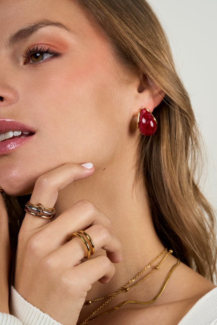Par Arete Gota Marmoleada