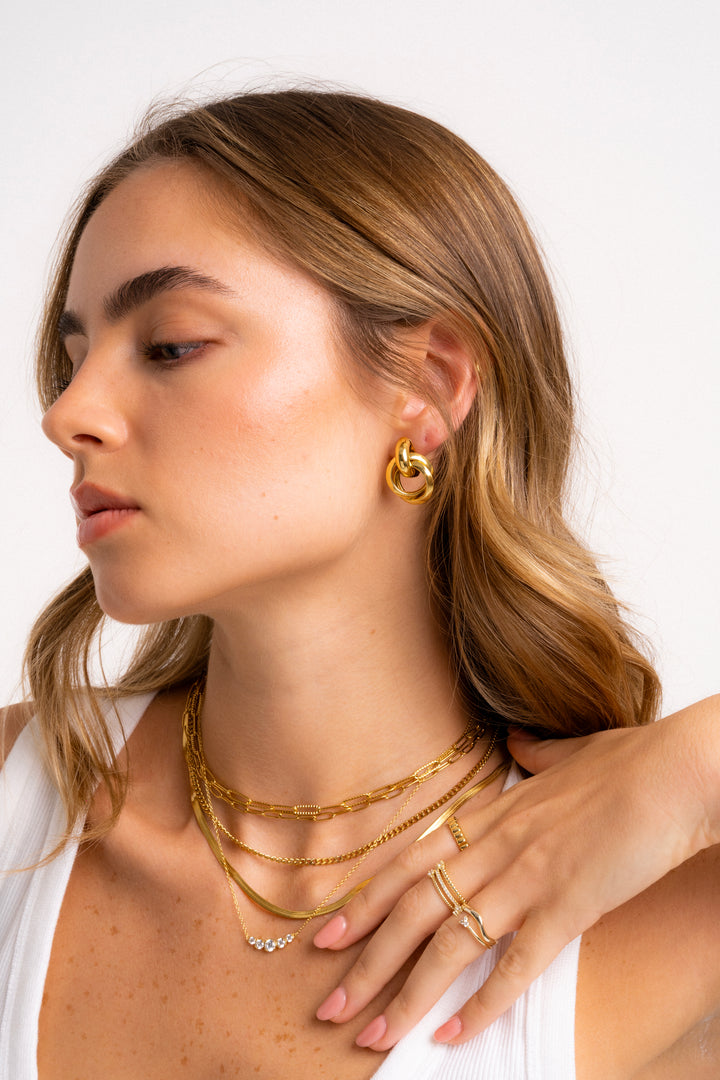 Par Arete Circulo Chico Enlazado Chunky