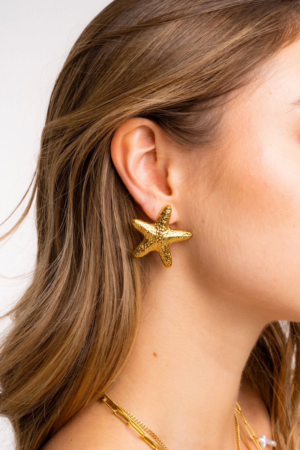 Par Arete Estrella Con Textura