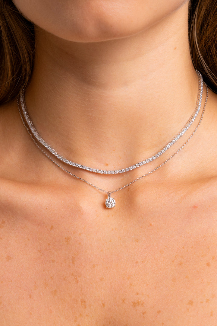 Tennis Necklace 7 Ct Diamantes Lab Grown