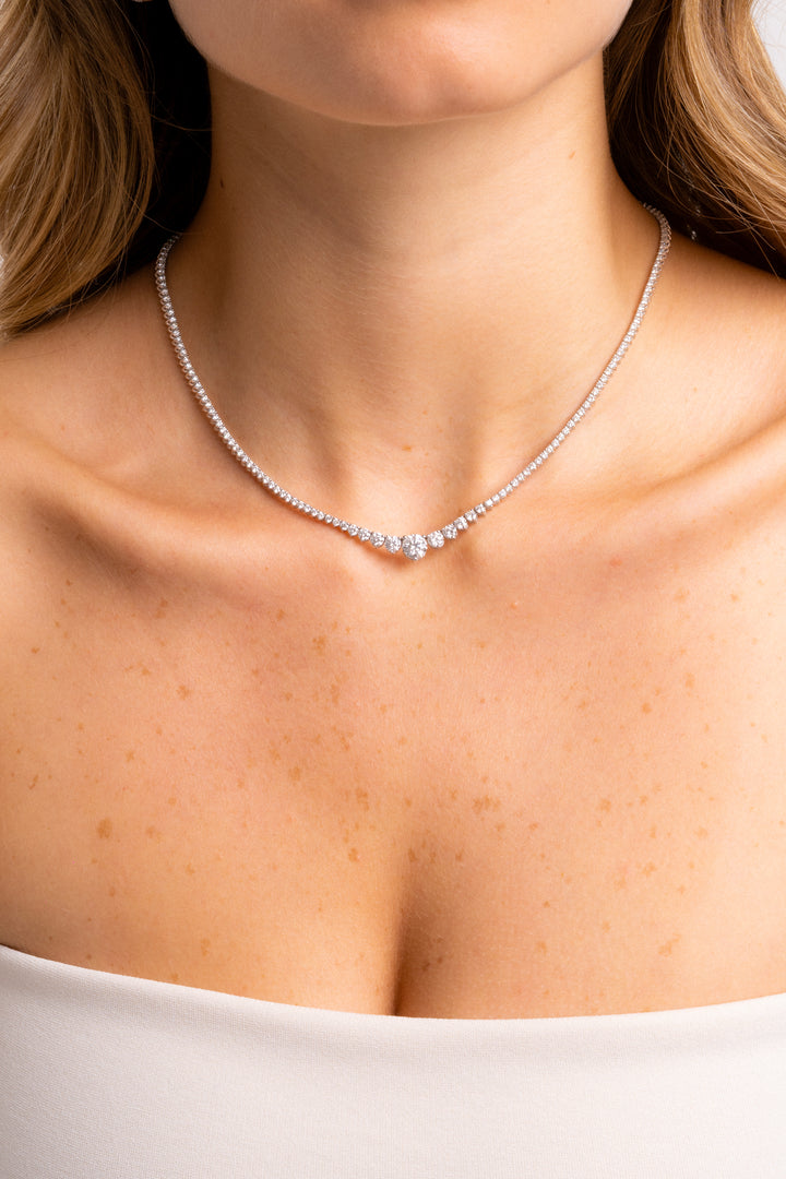 Riviera Tennis Necklace 7 Ct Diamantes Lab Grown