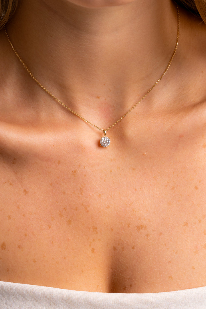 Collar Dije Solitario 1.50 Quilates Diamante Lab Grown