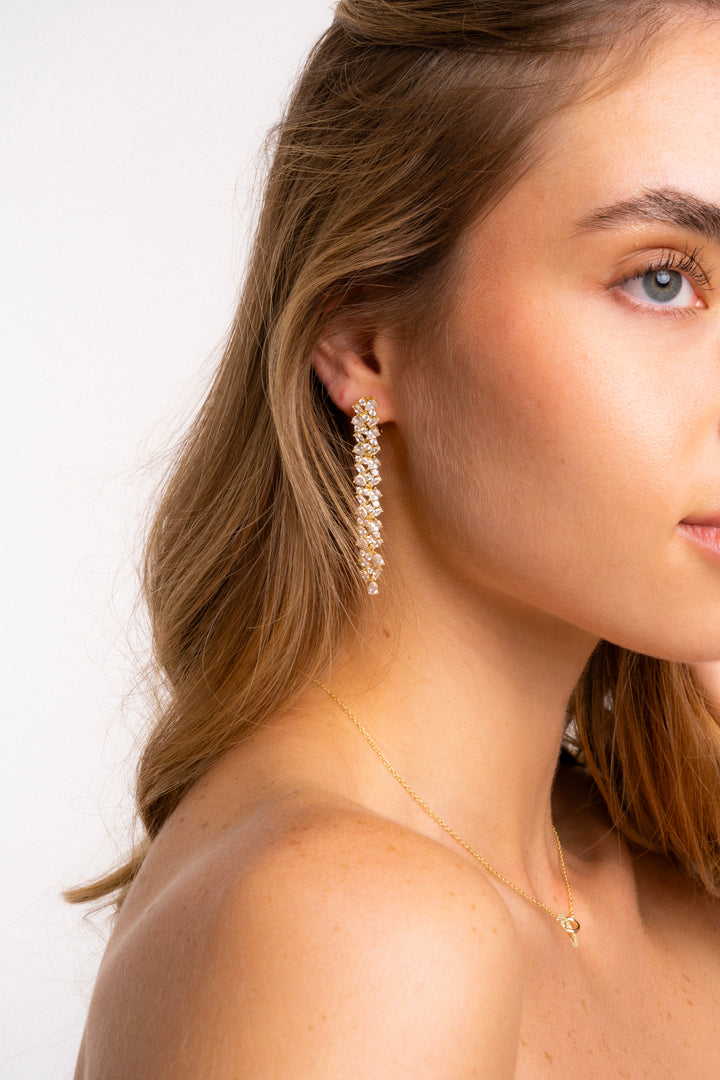 Par Aretes Largos Con Zirconias