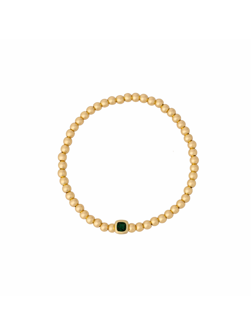 Pulsera Birthstone Bolitas Doradas