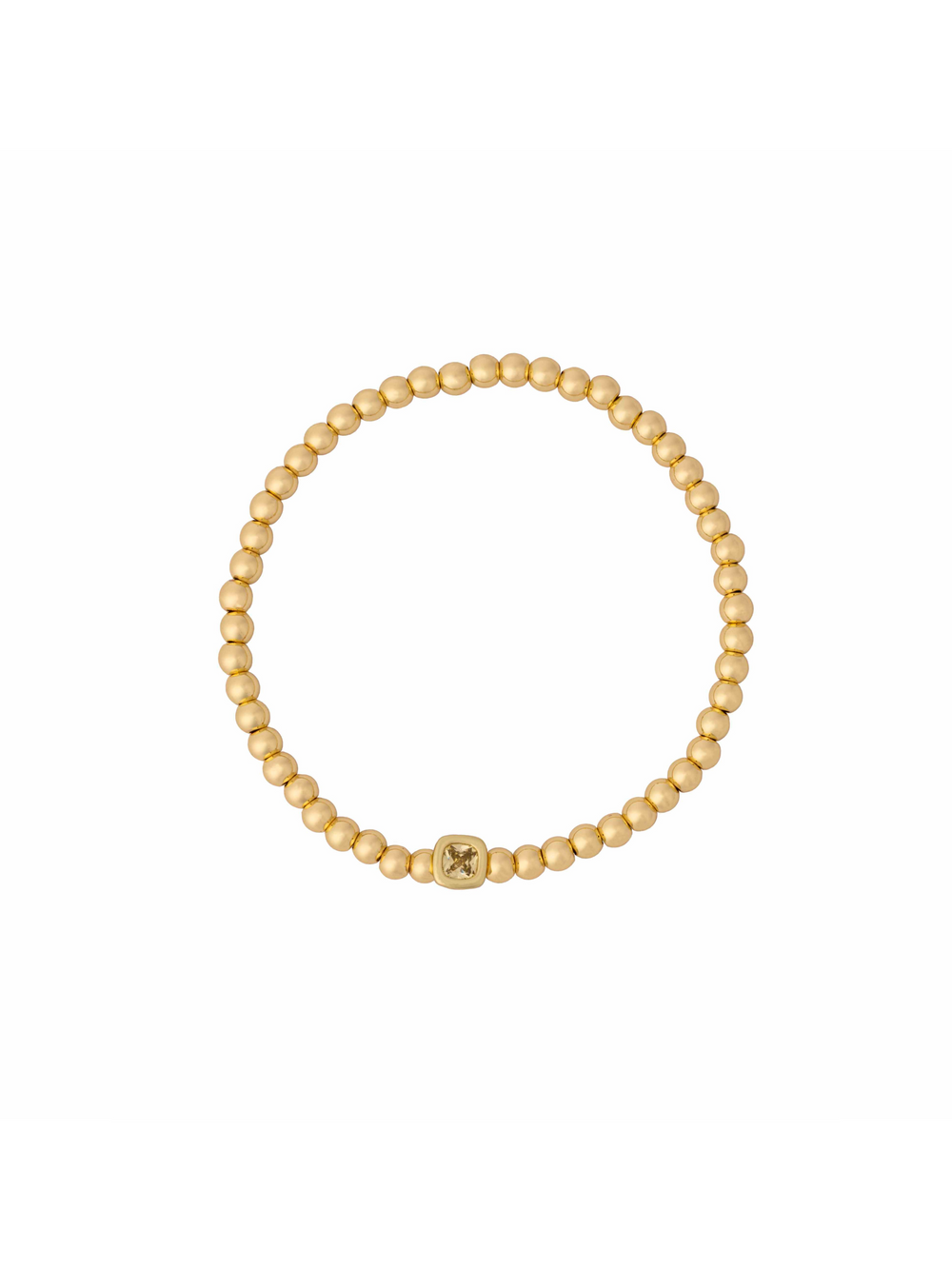 Pulsera Birthstone Bolitas Doradas