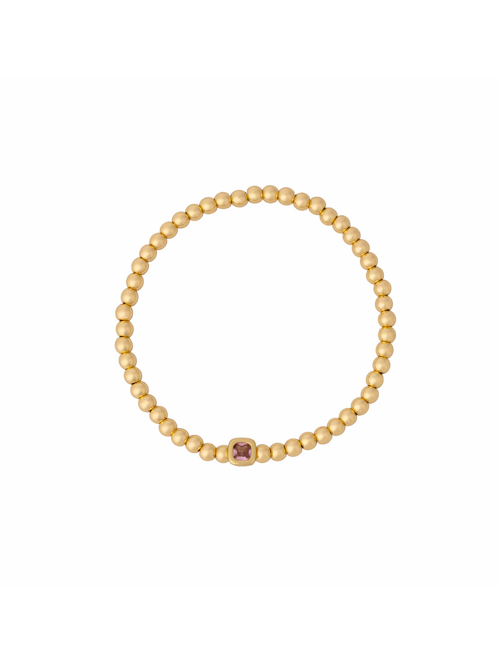 Pulsera Birthstone Bolitas Doradas