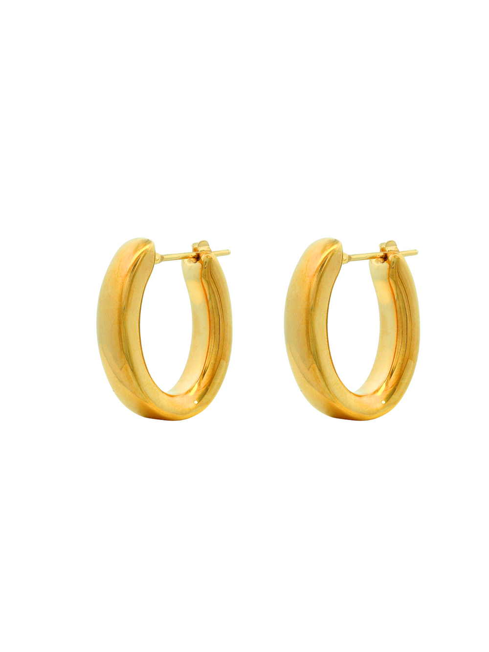 Par Arracada Ovalada Oro 14k