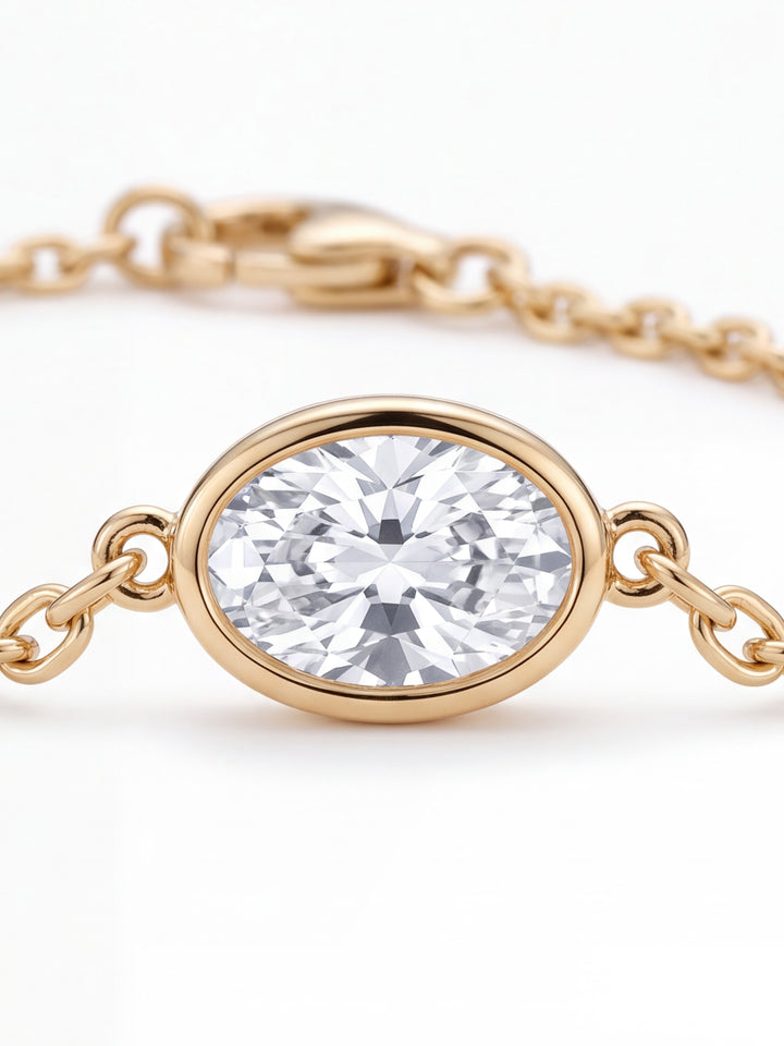 Pulsera Diamante Lab-Grown Solitario Corte Oval 0.7 Ct