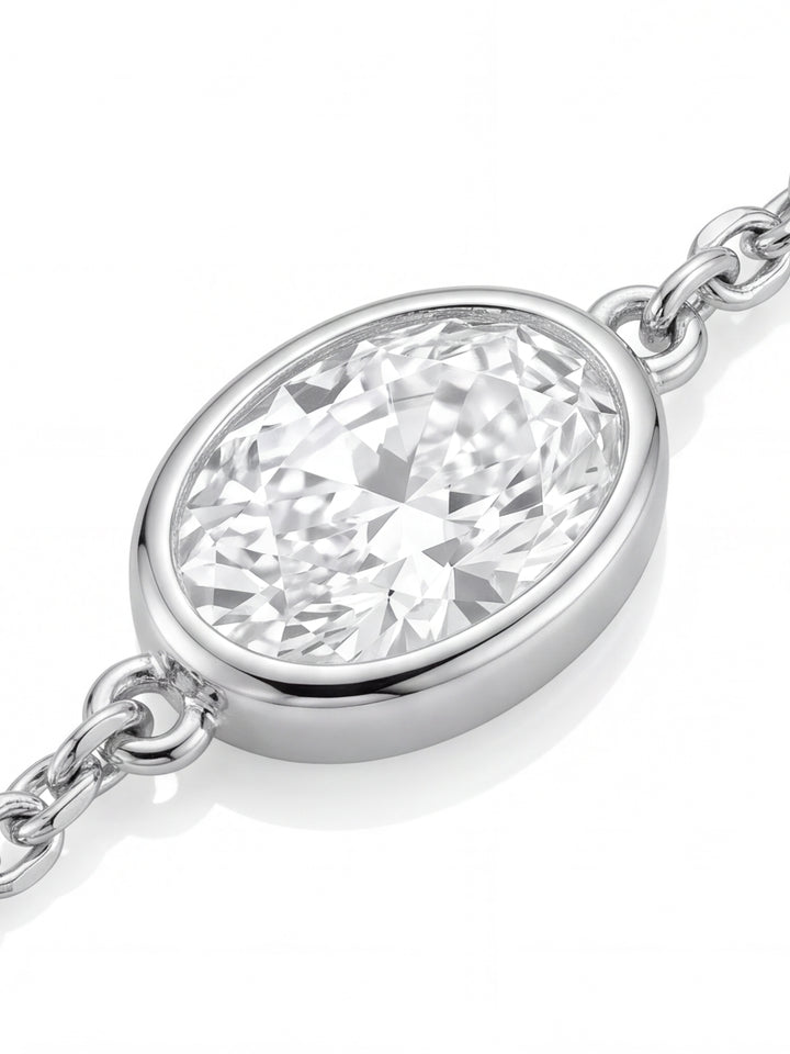 Pulsera Diamante Lab-Grown Solitario Corte Oval 0.7 Ct