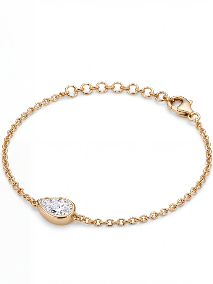 Pulsera Diamante Lab-Grown Solitario Corte Pera 0.7 Ct
