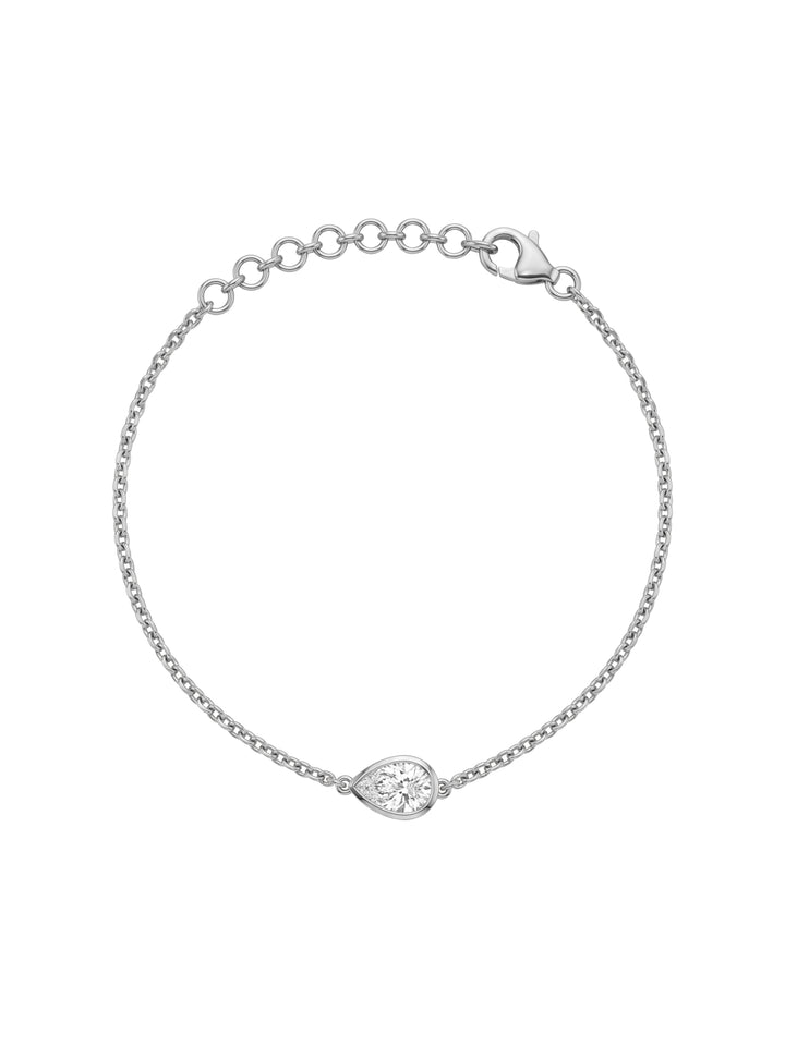 Pulsera Diamante Lab-Grown Solitario Corte Pera 0.7 Ct