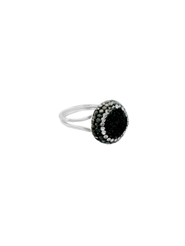 Anillo Con Calcita Negra