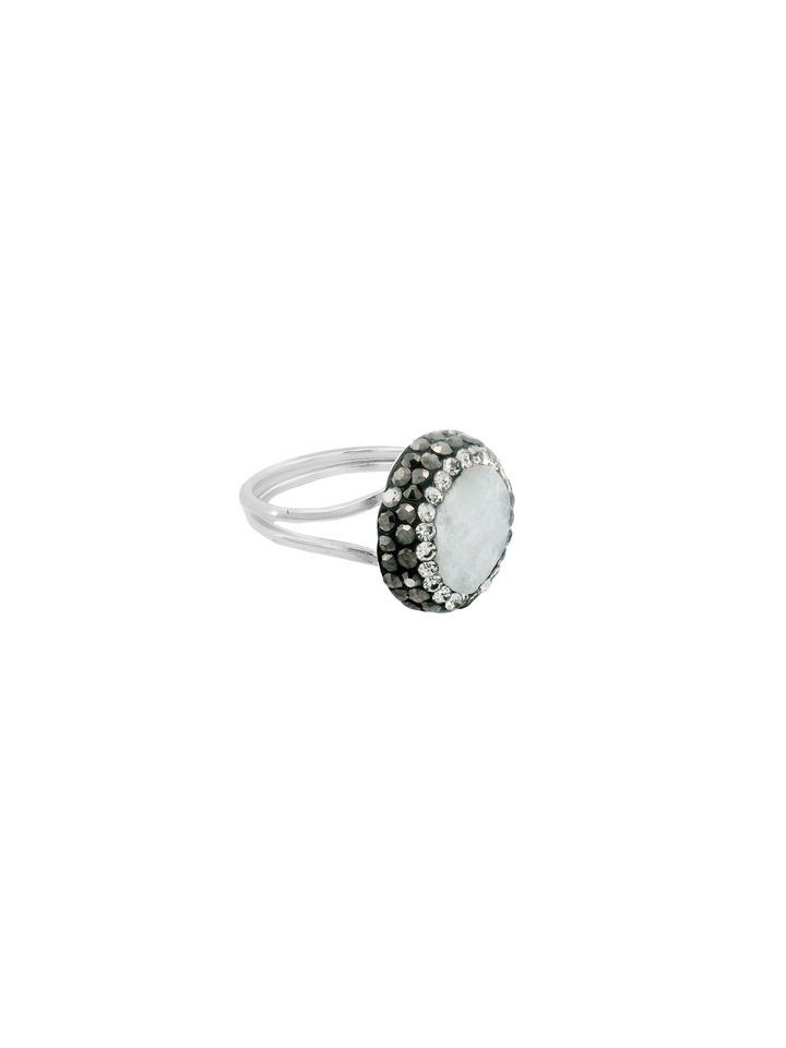 Anillo Con Cuarzo Blanco