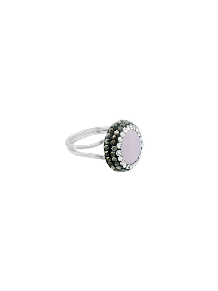 Anillo Con Hydro Cuarzo Rosa