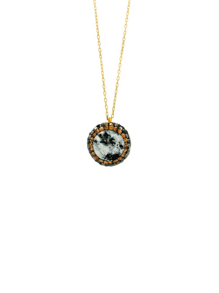 Collar Con Dije Piedra Jaspeada