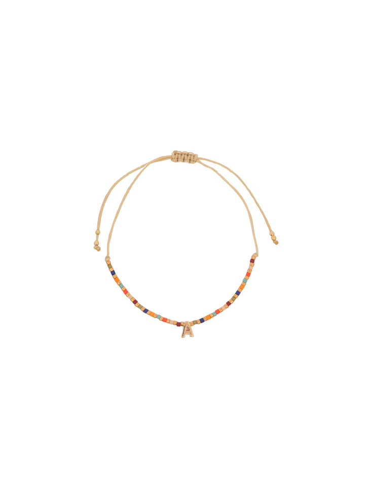 Pulsera Chaquiras Rainbow Con Inicial