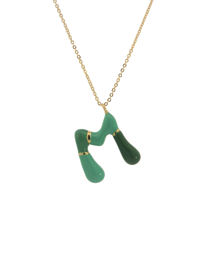 Collar Con Inicial M Verde