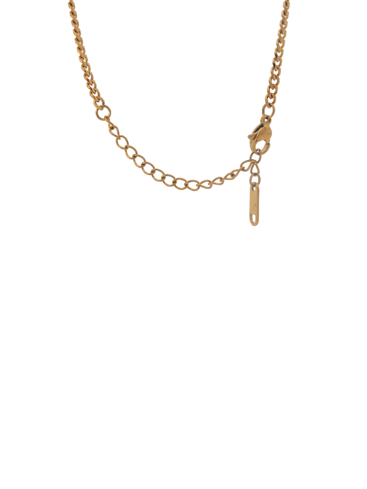 Cadena Eslabon y Placa Con Zirconias Inicial B