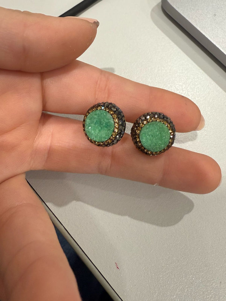 Par Arete Mini Turco Calcita Verde