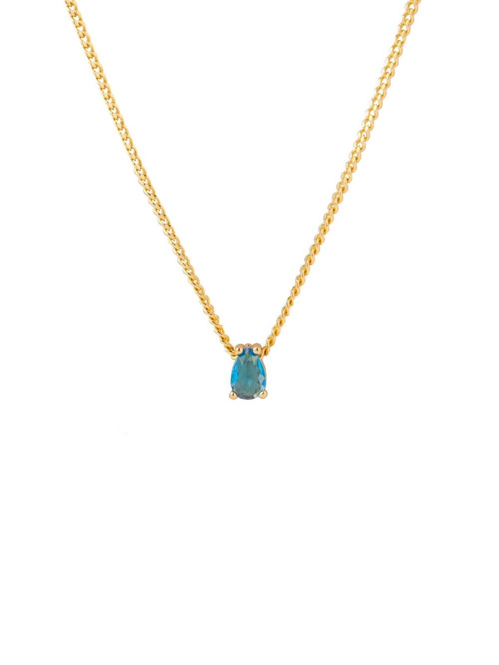 Personaliza Tu Collar Birthstone Gota Dorado