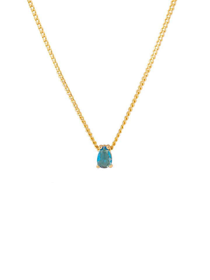 Personaliza Tu Collar Birthstone Gota Dorado