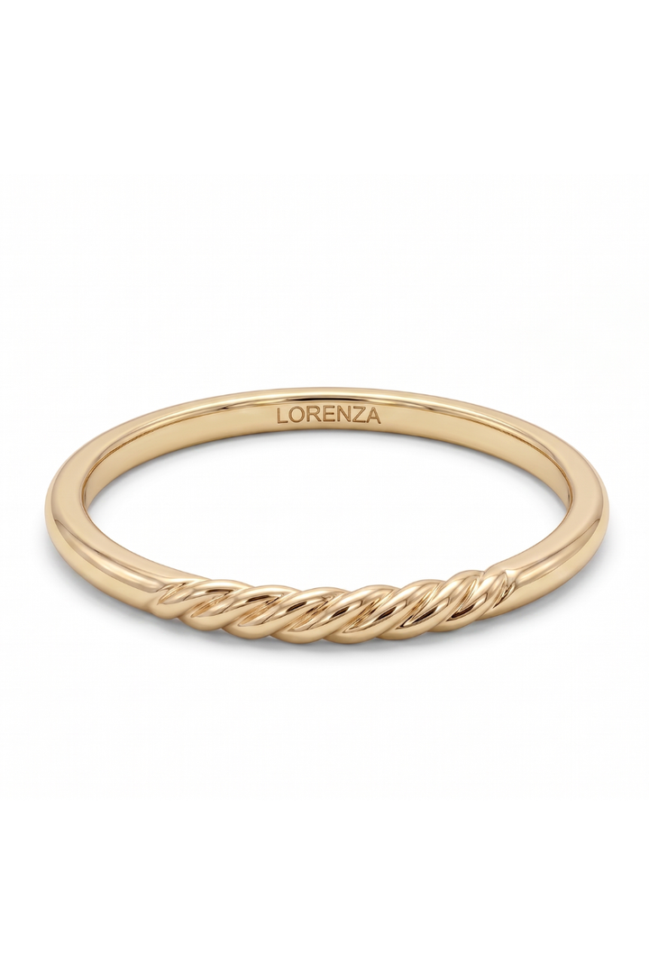 Anillo Semi Trenzado Oro 10K