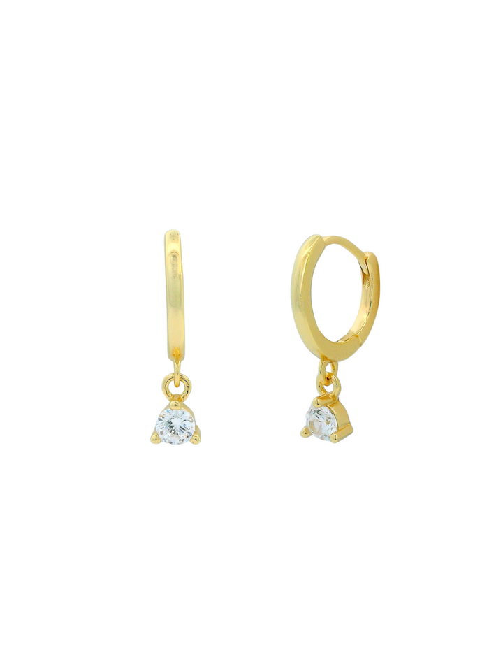 Arracada Lisa Con Mini Zirconia