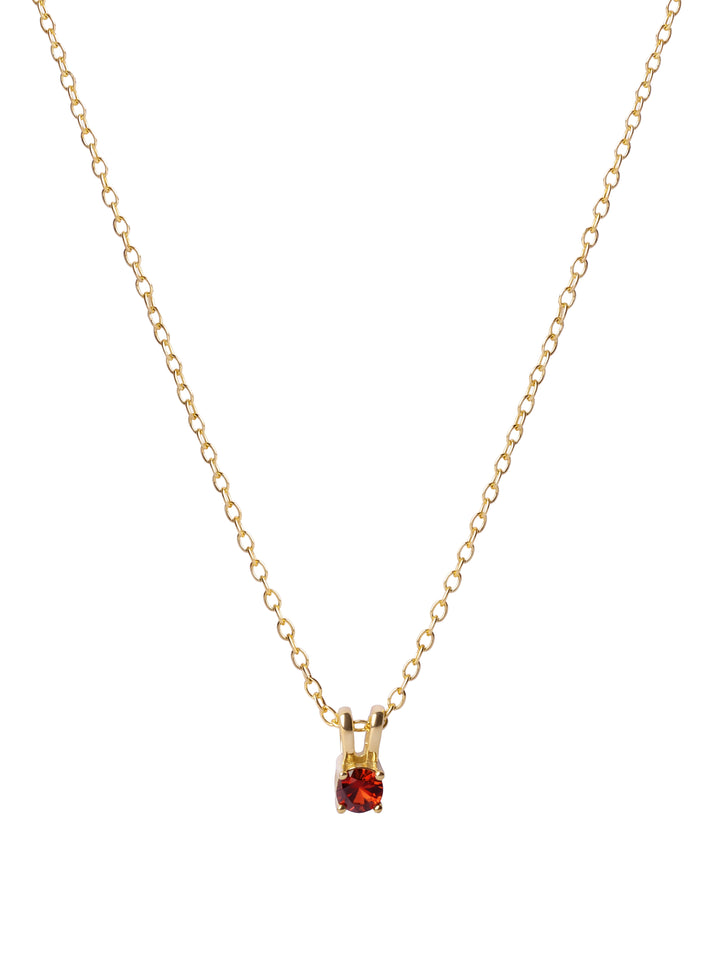 Collar Dorado Dije Zirconia Birthstone