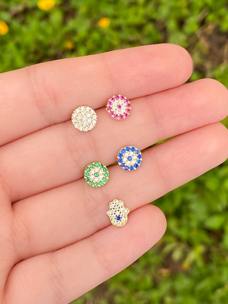 Broquel Circulos De Colores Oro 10k