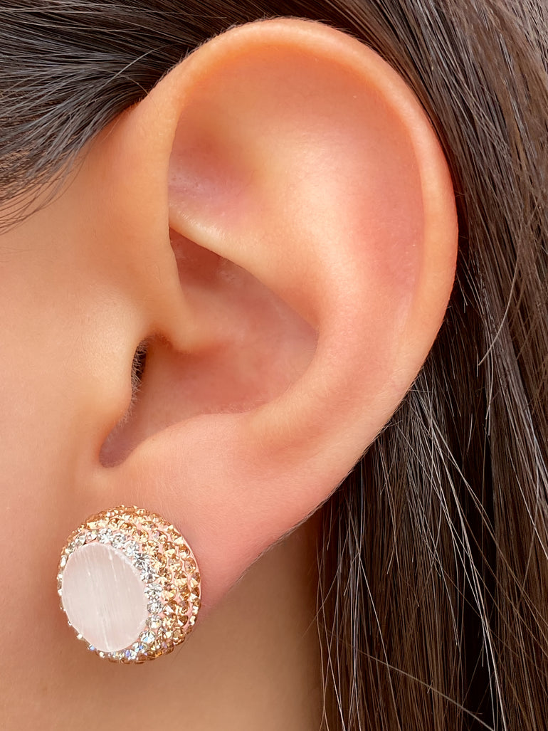 Par Minis Piedra Selenita Rose Gold