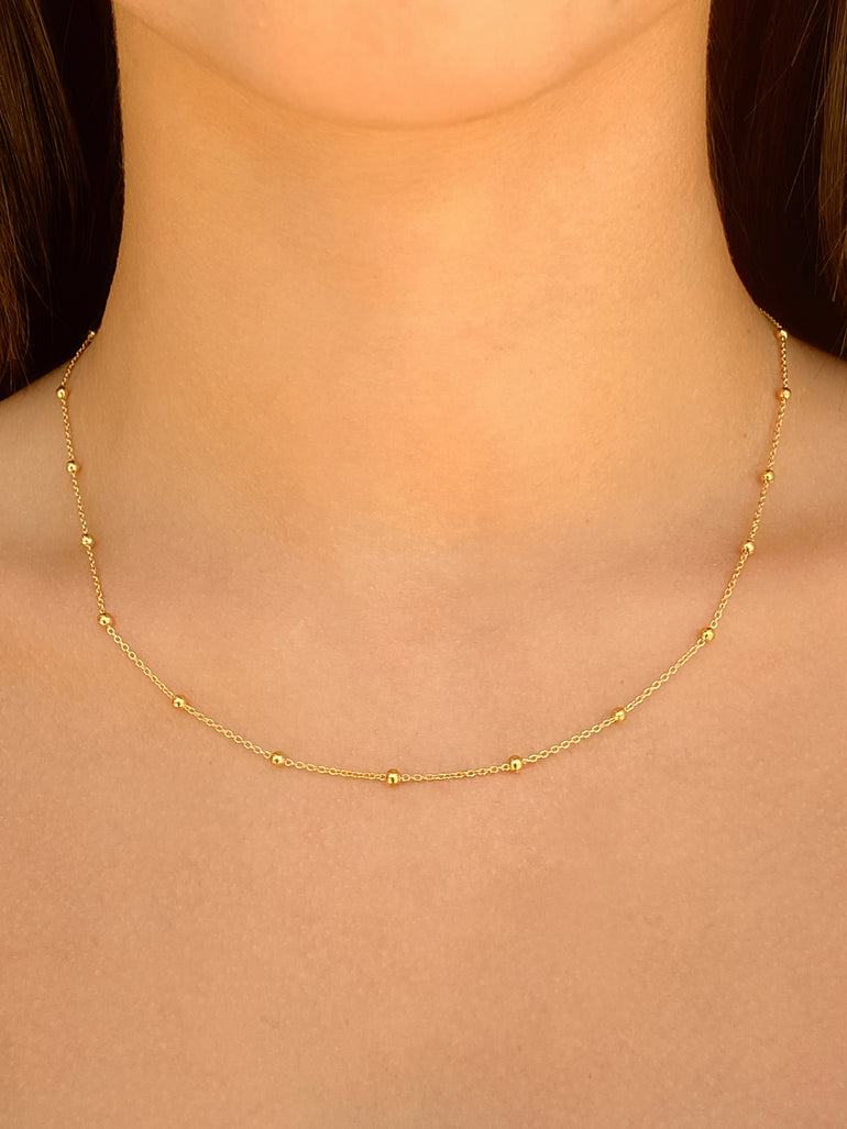 Collar Bolitas Doradas