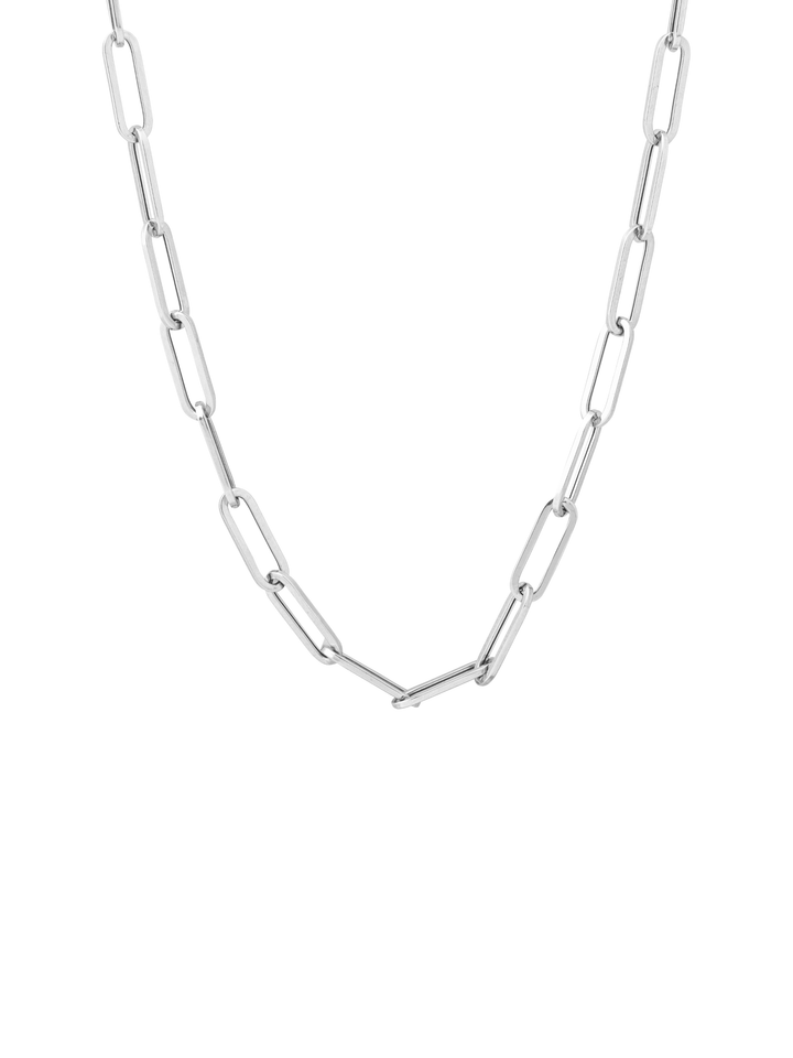 Cadena Eslabon Tipo Clip Oro Blanco 14k