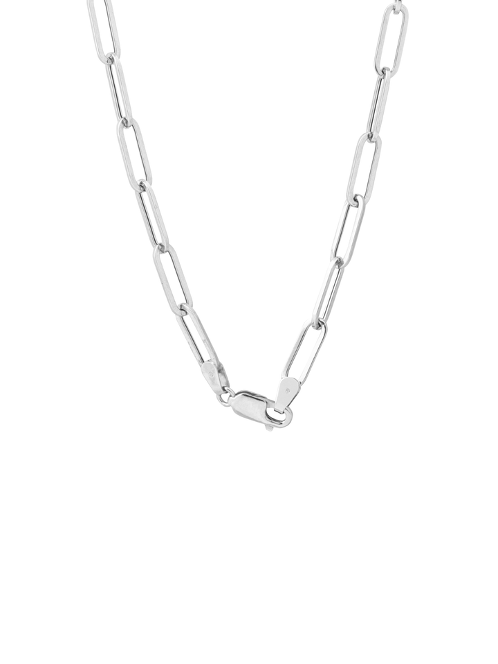 Cadena Eslabon Tipo Clip Oro Blanco 14k