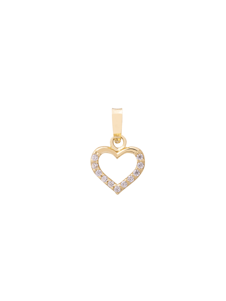 Dije Contorno Corazón con Zirconias Oro 10k