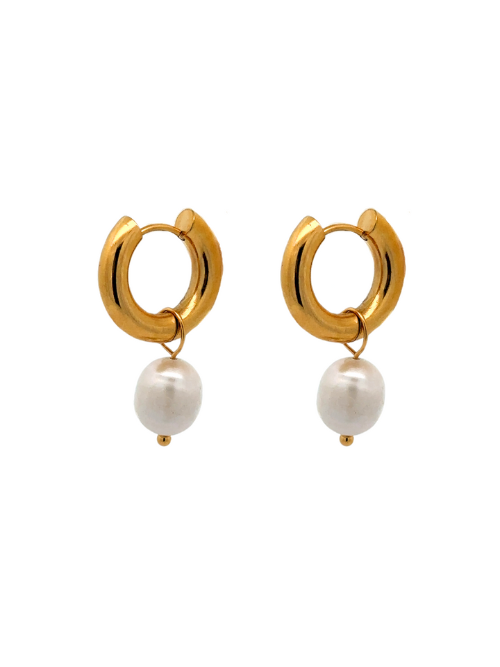 Par Arracada Chica Con Dije Perla