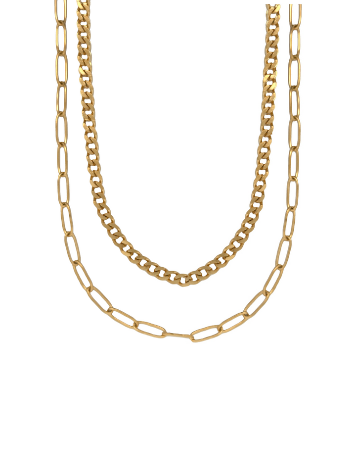 Collar Doble Eslabon y Cadena