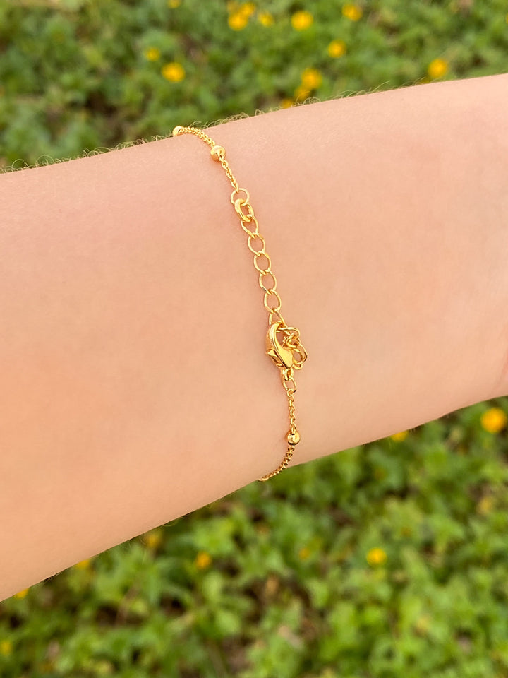 Pulseras Con Bolitas Doradas
