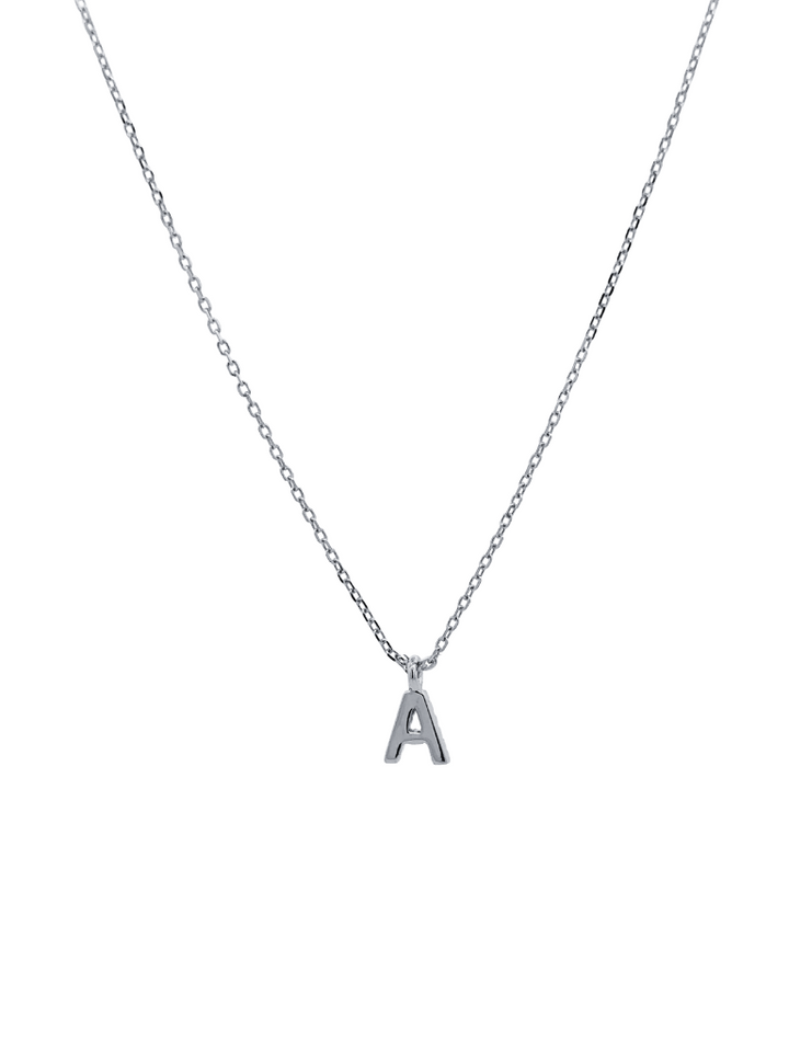 Collar Plateado Inicial Zirconias