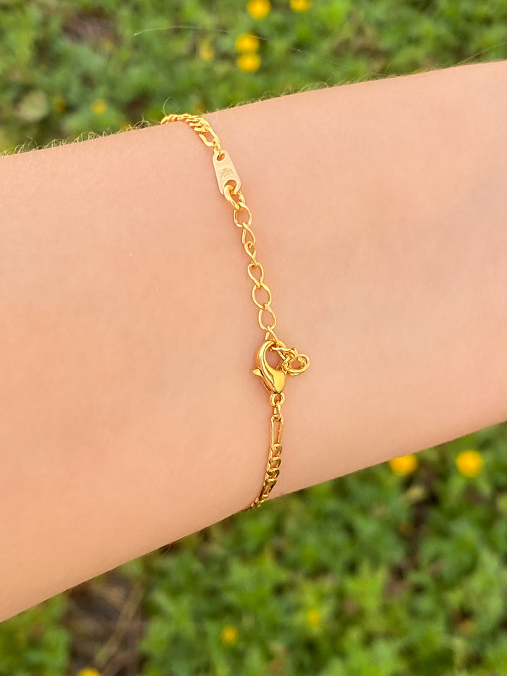 Pulsera Eslabones 3 mm Con Inicial