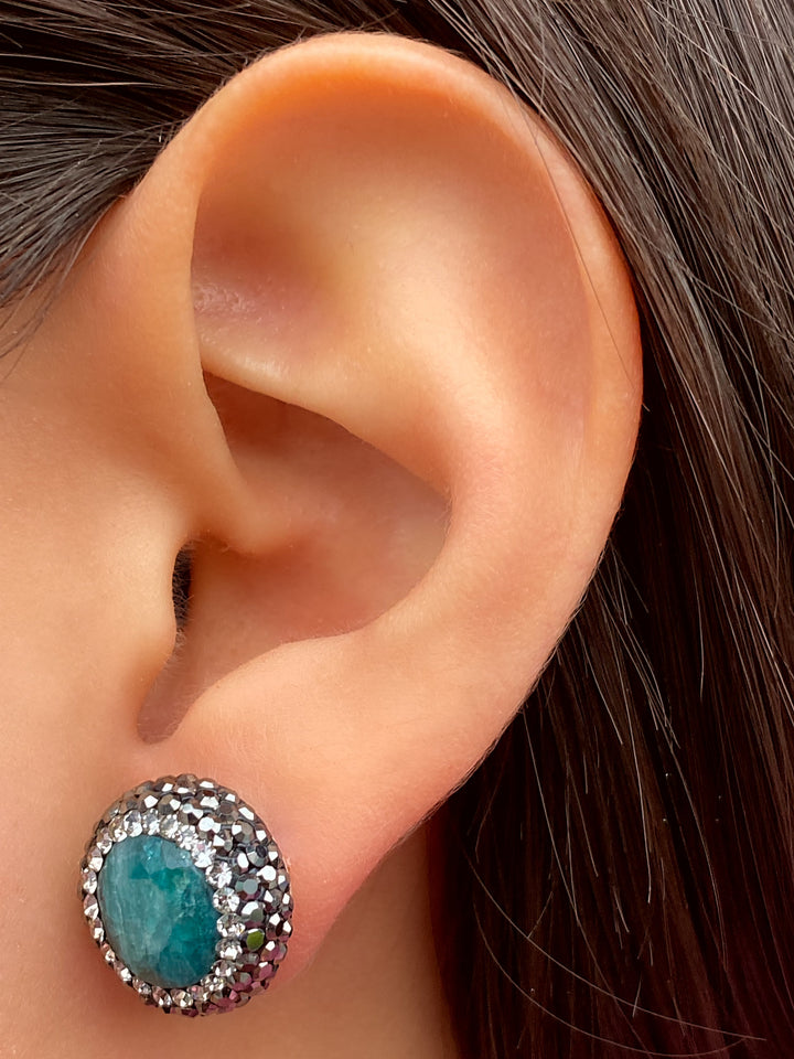 Par Mini Piedra Esmeralda