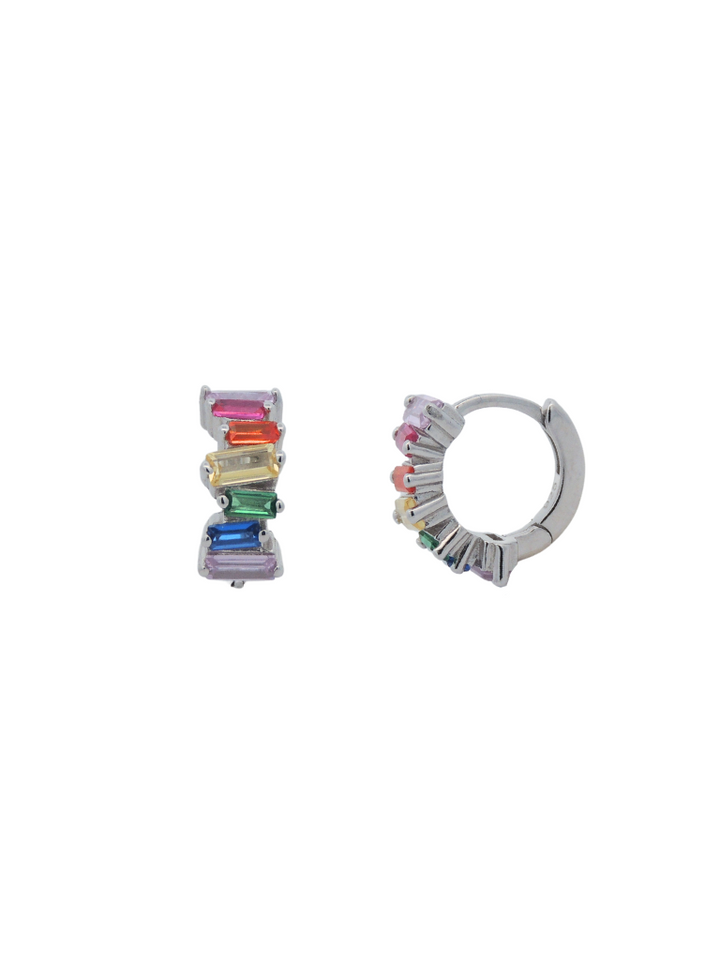 Arracada Con Baguettes Rainbow