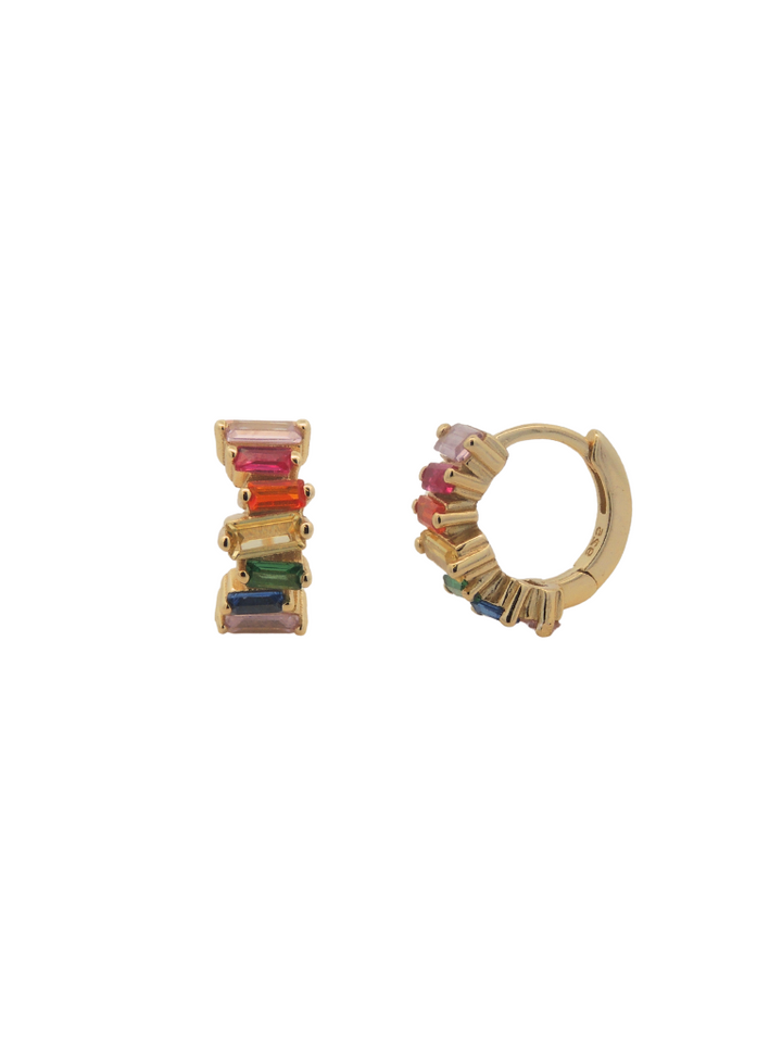 Arracada Con Baguettes Rainbow